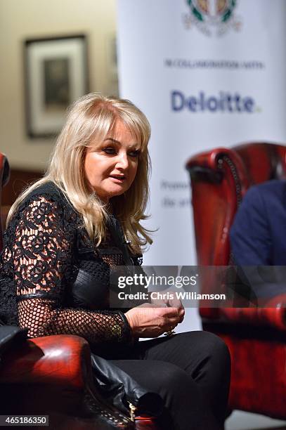 Bonnie Tyler during an address at The Cambridge Union on March 3, 2015 in Cambridge, Cambridgeshire.