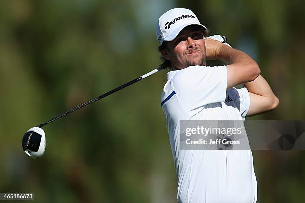 Spencer Levin plays on the Arnold Palmer Private Course at PGA West during the first round of the Humana Challenge in partnership with the Clinton...