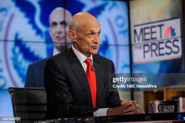 Pictured: Michael Chertoff, former U.S. Homeland Security Secretary, appears on "Meet the Press" in Washington, D.C., Sunday, Jan. 26, 2014.