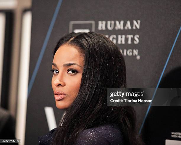 Ciara attends the W Hotels 'Turn It Up For Change' ball to benefit HRC at W Hollywood on February 5, 2015 in Hollywood, California.