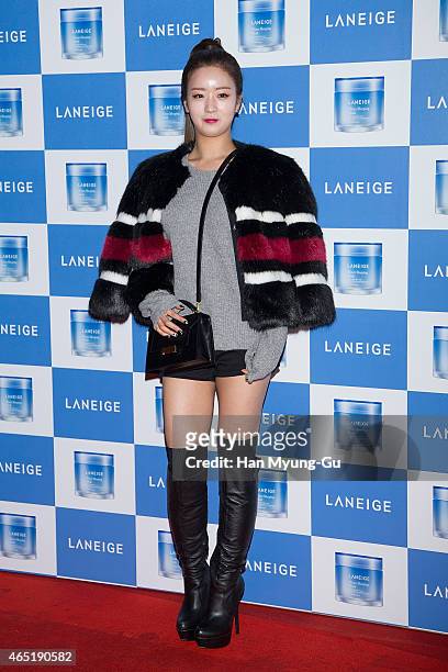 Yoon Bo-Mi of South Korean girl group Apink attends the Laneige Launch Party at Y1975 on March 3, 2015 in Seoul, South Korea.