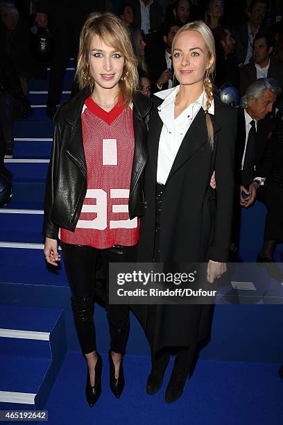 Pauline Lefevre and Virginie Courtin Clarins attend The ETAM show as part of the Paris Fashion Week Womenswear Fall/Winter 2015/2016 at Piscine...