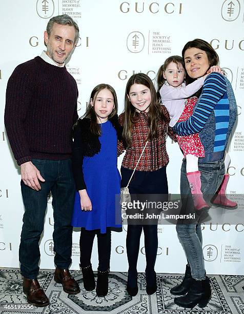 Dan Abrams, Teddy Abrams, Dillan Abrams, Finlay Abrams and Florinka Pesenti attend 24th Annual Bunny Hop at 583 Park Avenue on March 3, 2015 in New...