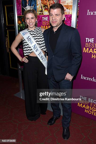 Miss New York 2014 Jillian Tapper and Tom Murro attend "The Second Best Exotic Marigold Hotel" New York Premiere at the Ziegfeld Theater on March 3,...