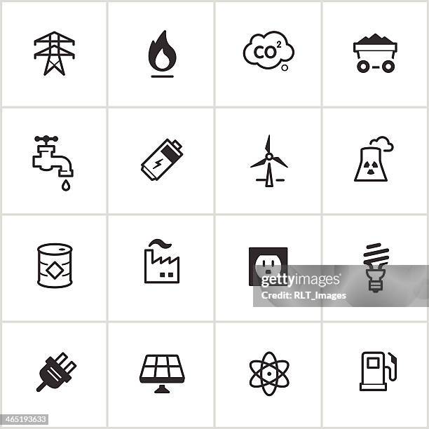 bildbanksillustrationer, clip art samt tecknat material och ikoner med energy & power icons — inky series - naturgas