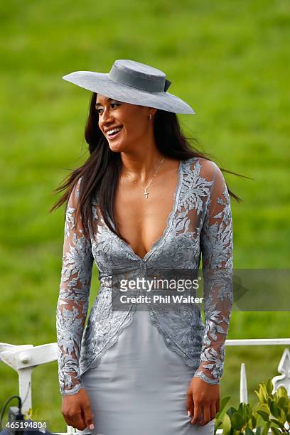 Maria Tutaia during Auckland Cup Day at Ellerslie Racecourse on March 4, 2015 in Auckland, New Zealand.