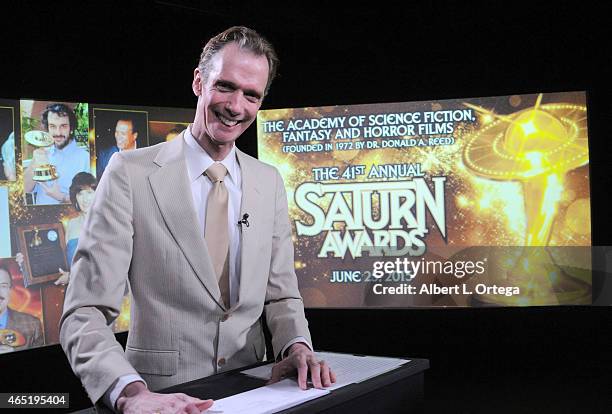 Actor Doug Jones of "Falling Skies" reads the 2015 Saturn Award Nominations for the 31st Annual show to be held June 25th read live at StreamTV...