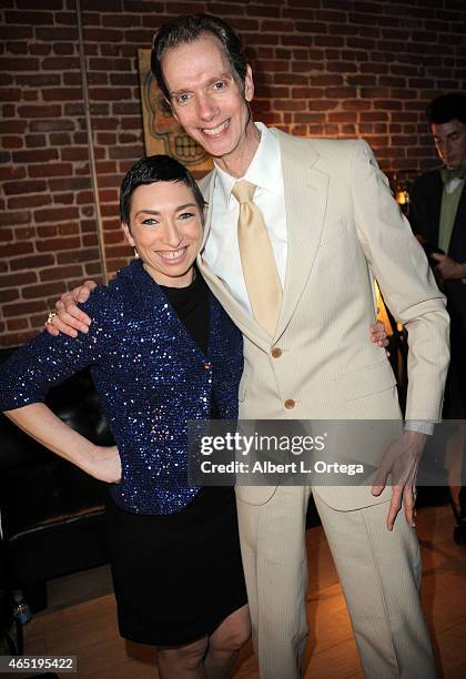 Actors Naomi Grossman of American Horror Story: Freakshow and Doug Jones of Falling Skies at 2015 Saturn Award Nominations for the 31st Annual show...