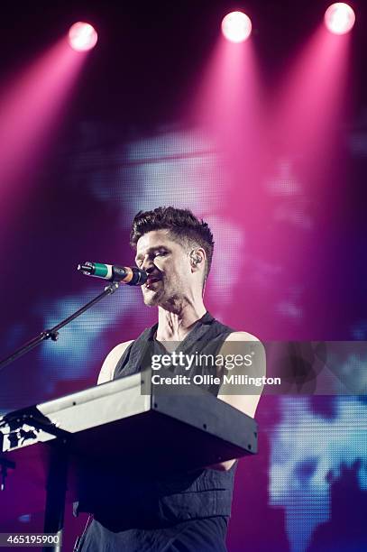 Danny O'Donoghue of The Script performs at Nottingham Capital FM Arena on March 3, 2015 in Nottingham, England.