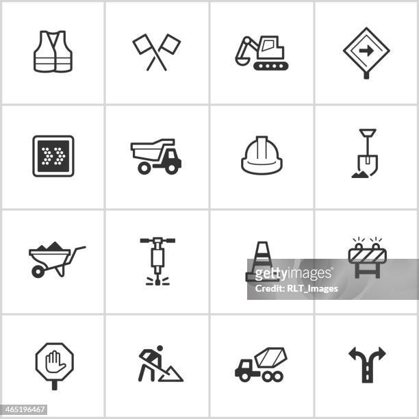 ilustraciones, imágenes clip art, dibujos animados e iconos de stock de de construcción de carretera serie inky iconos — - reflective clothing