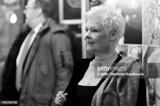 Actress Judi Dench attends "The Second Best Exotic Marigold Hotel" New York Premiere at the Ziegfeld Theater on March 3, 2015 in New York City.