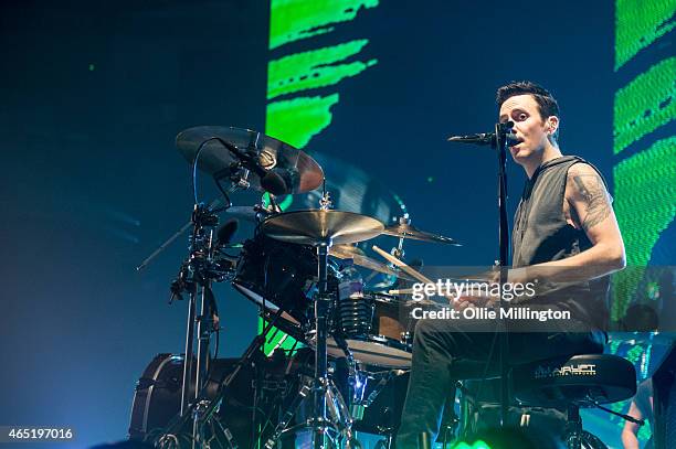 Glen Power of The Script performs at Nottingham Capital FM Arena on March 3, 2015 in Nottingham, England.