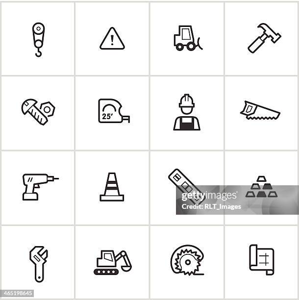 construction & building icons — inky series - nut fastener stock illustrations