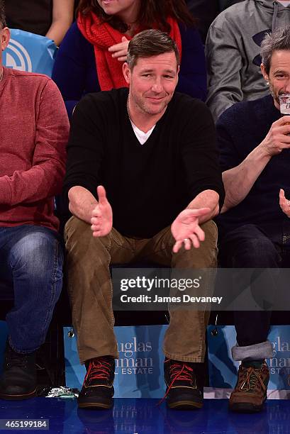 Ed Burns attends the Sacramento Kings vs New York Knicks game at Madison Square Garden on March 3, 2015 in New York City.