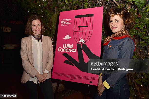Actors Lindsay Burdge and Alia Shawkat attend a screening of "Wild Canaries" at Cinefamily on March 3, 2015 in Los Angeles, California.