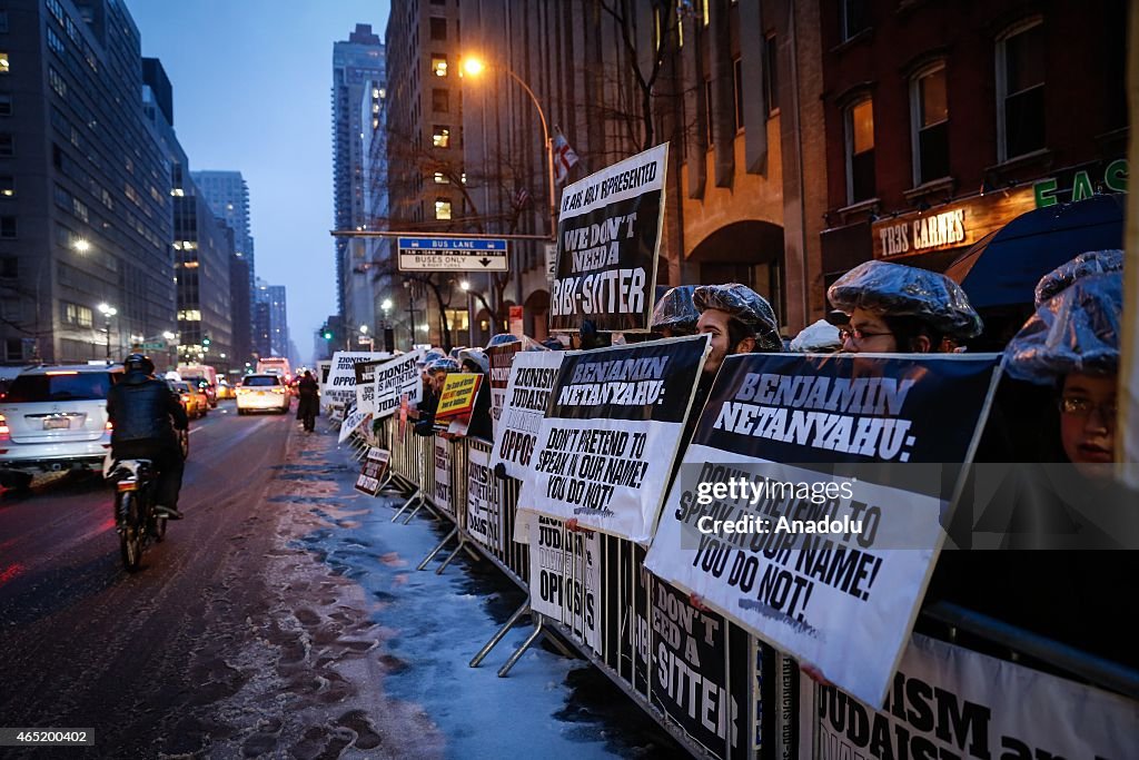 Protest in New York against Netanyahu's Congress speech