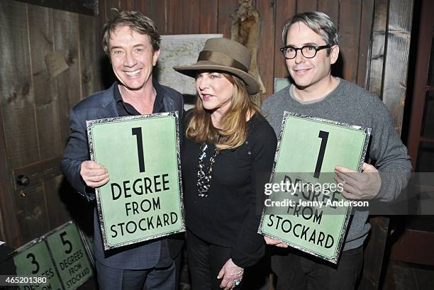 Martin Short, Stockard Channing and Matthew Broderick attend "Six Degrees Of Stockard Channing" at The Lodge at The McKittrick Hotel on March 3, 2015...