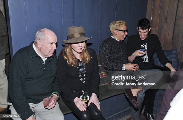 Jack O'Brien, Stockard Channing, Conrad Ricamora and Preston Sadleir attend "Six Degrees Of Stockard Channing" at The Lodge at The McKittrick Hotel...