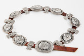 Sterling Silver, Native American Concho Belt.