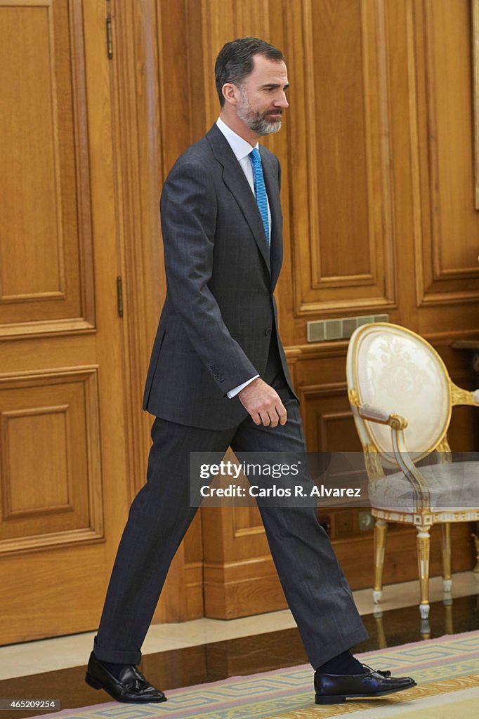 King Felipe VI of Spain Attend Audiences at Zarzuela Palace