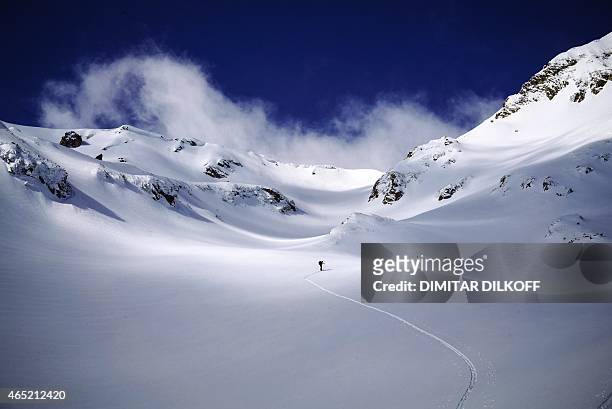 Skier enjoys the slopes of the Pirin Mountains on March 3, 2015. Bulgaria receives more than 13% of its GDP from low-cost tourism in its three major...