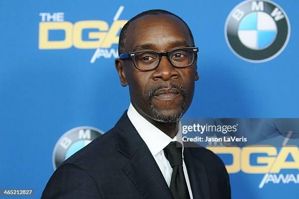 Actor Don Cheadle attends the 66th annual Directors Guild of America Awards at the Hyatt Regency Century Plaza on January 25, 2014 in Century City,...