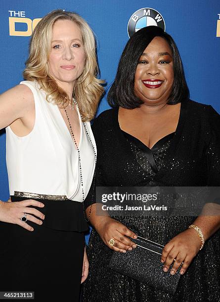 Producers Betsy Beers and Shonda Rhimes attend the 66th annual Directors Guild of America Awards at the Hyatt Regency Century Plaza on January 25,...