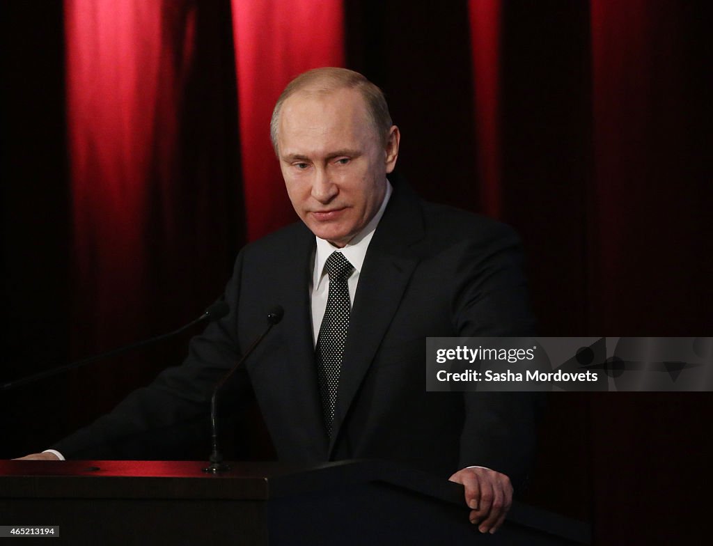 Russian President Vladimir Putin Addresses Law Enforcement At Interior Ministry Meeting