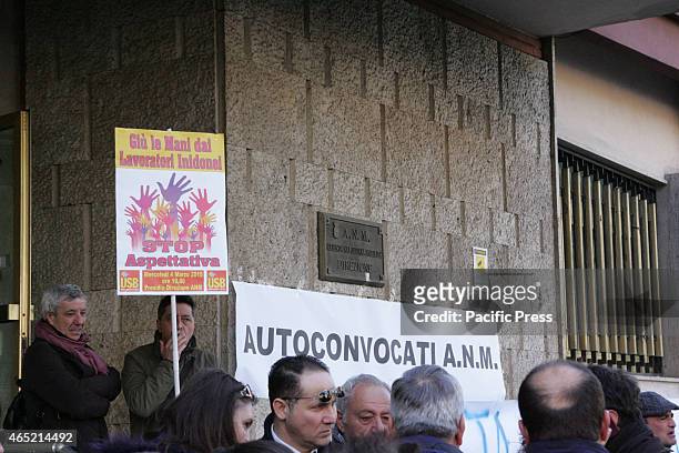 Protest of ANM workers against the measure of the company that states that the workers are unfit to drive because of the health problem occurs. The...