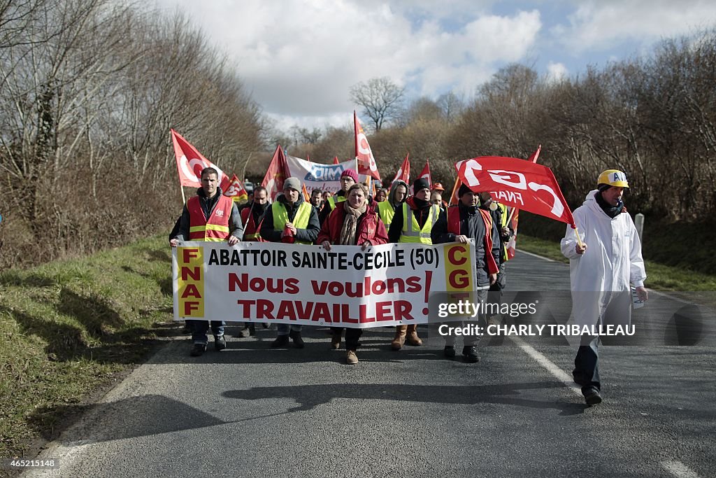 FRANCE-AGRICULTURE-SOCIAL-SLAUGHTERHOUSE-JOB