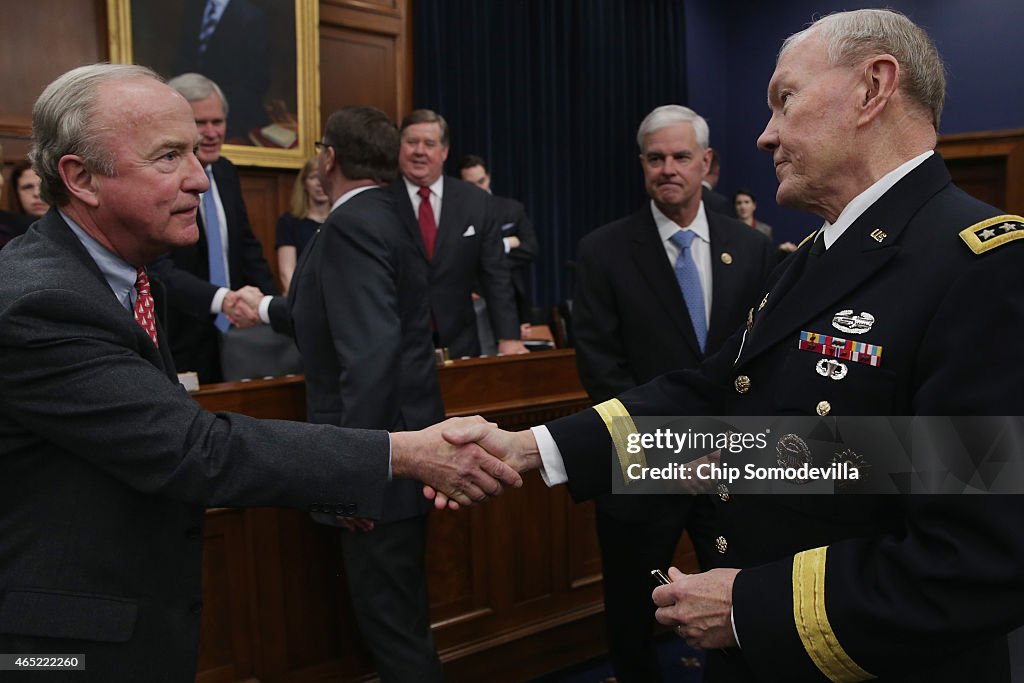 Defense Secretary Ashton Carter And Joint Chiefs Of Staff Dempsey Testify To House Committee On Defense Budget