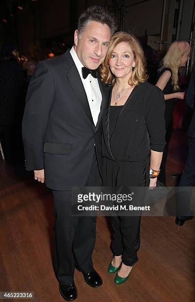 Patrick Marber and Debra Gillett attend Fast Forward, The National Theatre's fundraising gala, at The National Theatre on March 4, 2015 in London,...
