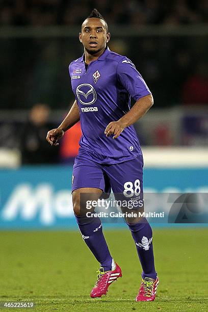 Anderson of ACF Fiorentina in action during the Serie A match between ACF Fiorentina and Genoa CFC at Stadio Artemio Franchi on January 26, 2014 in...