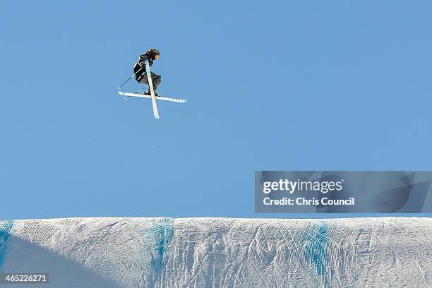 McRae Williams competes in the men's ski slopestyle final Winter X-Games 2014 en route to earning the silver medal at Buttermilk Mountain on January...