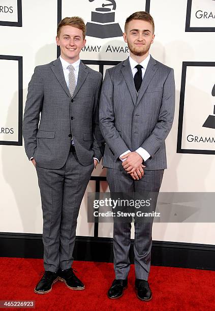 Howard and Guy Lawrence of Disclosure attends the 56th GRAMMY Awards at Staples Center on January 26, 2014 in Los Angeles, California.