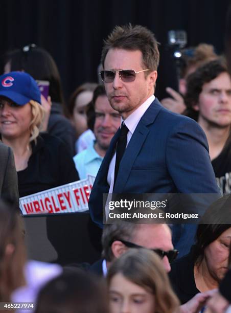 Actor Sam Rockwell attends the 280th hand and footprint ceremony immortalizing Vince Vaughn at The TCL Chinese Theatre IMAX on March 4, 2015 in...
