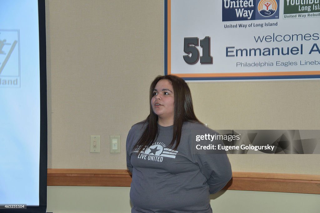 NFL Linebacker Emmanuel Acho Visits United Way Of Long Island