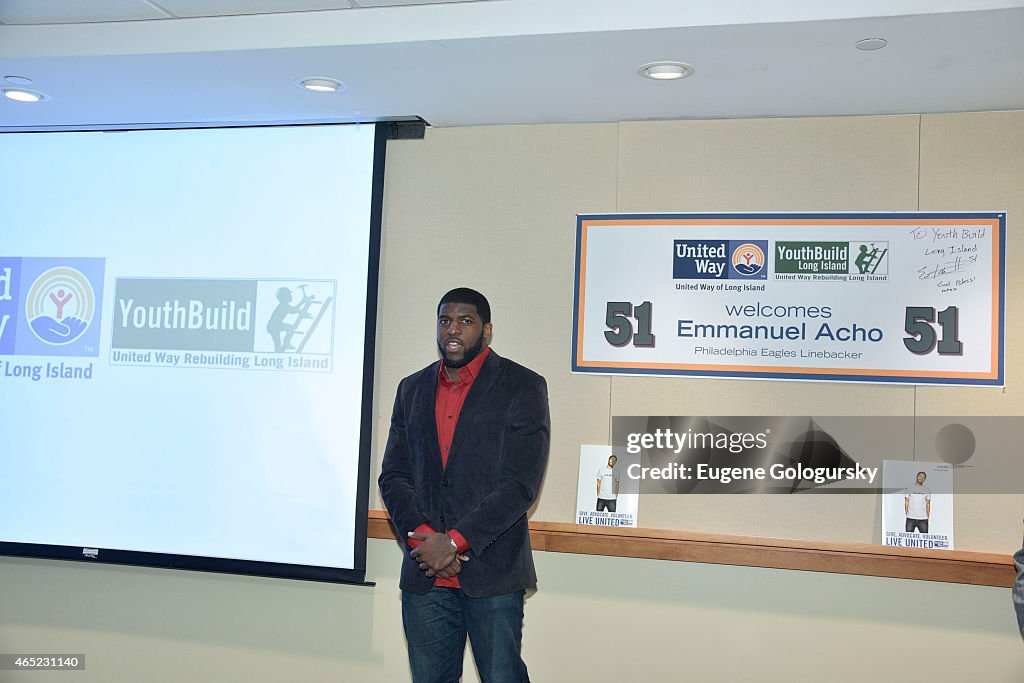 NFL Linebacker Emmanuel Acho Visits United Way Of Long Island