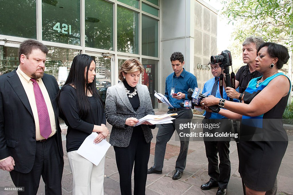 Attorney Gloria Allred And Alleged Sexual Assault Victim Hold News Conference