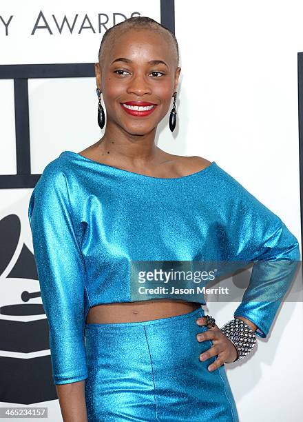 Singer Valisia Lekae attends the 56th GRAMMY Awards at Staples Center on January 26, 2014 in Los Angeles, California.