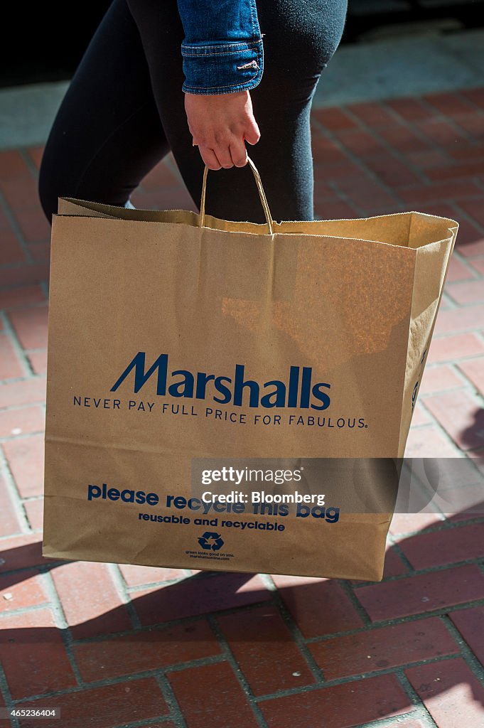 A pedestrian carries a Marshalls Plc shopping bag in San Francisco