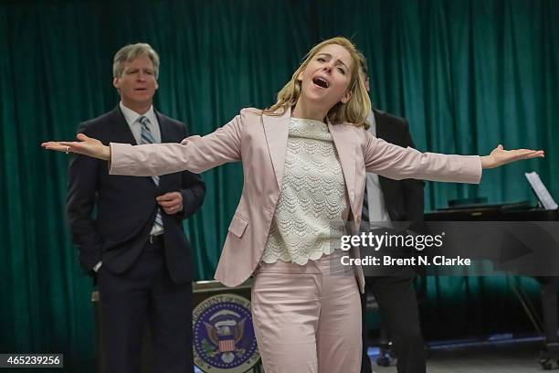 Actress Kerry Butler performs during "Clinton The Musical" Off Broadway Sneak Preview at Ripley Greer Studios on March 4, 2015 in New York City.