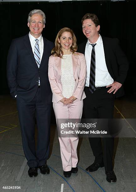 Duke Lafoon, Kerry Butler and Tom Galantich during the 'Clinton The Musical' - Sneak Peek at Ripley Grier Studios on March 4, 2015 in New York City.