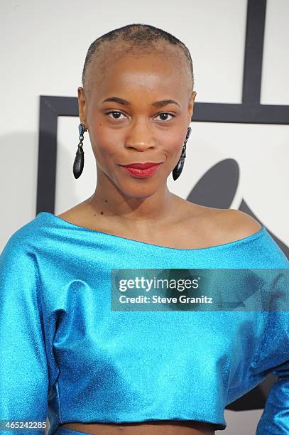 Singer Valisia Lekae attends the 56th GRAMMY Awards at Staples Center on January 26, 2014 in Los Angeles, California.