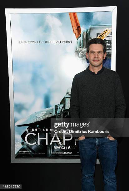 Simon Kinberg attends the "Chappie" New York Premiere at AMC Lincoln Square Theater on March 4, 2015 in New York City.