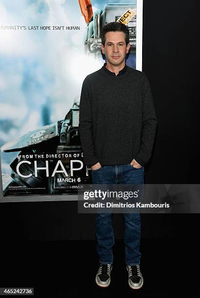 Simon Kinberg attends the "Chappie" New York Premiere at AMC Lincoln Square Theater on March 4, 2015 in New York City.