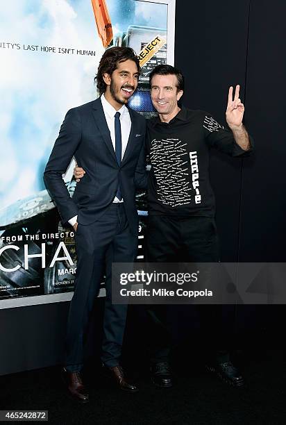 Dev Patel and Sharlton Copley attend the "Chappie" New York Premiere at AMC Lincoln Square Theater on March 4, 2015 in New York City.