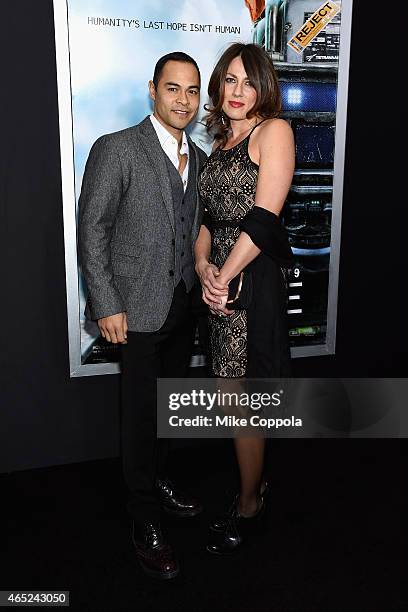 Jose Pablo Cantillo and Kristi Cantillo attend the "Chappie" New York Premiere at AMC Lincoln Square Theater on March 4, 2015 in New York City.