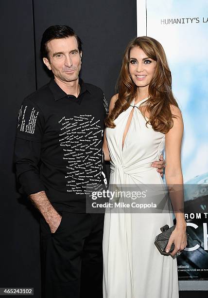 Sharlton Copley and Tanit Phoenix attend the "Chappie" New York Premiere at AMC Lincoln Square Theater on March 4, 2015 in New York City.