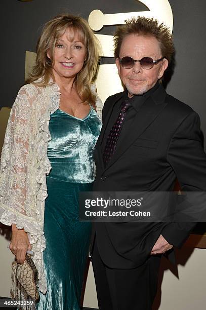 Author Mariana Williams and songwriter Paul Williams attend the 56th GRAMMY Awards at Staples Center on January 26, 2014 in Los Angeles, California.